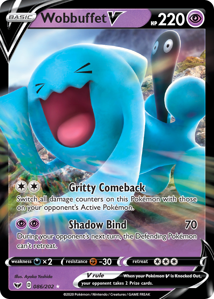 Wobbuffet V (086/202) [Sword & Shield: Base Set] | Pegasus Games WI