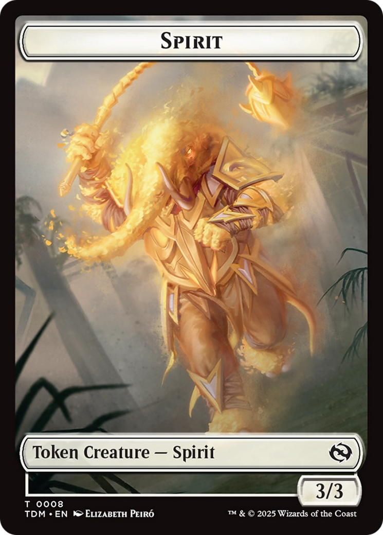Spirit (0008) // Spirit (0009) Double-Sided Token [Tarkir: Dragonstorm Tokens] | Pegasus Games WI
