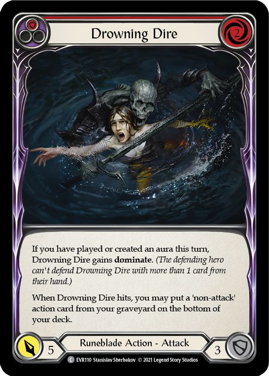 Drowning Dire (Red) [EVR110] (Everfest)  1st Edition Rainbow Foil | Pegasus Games WI