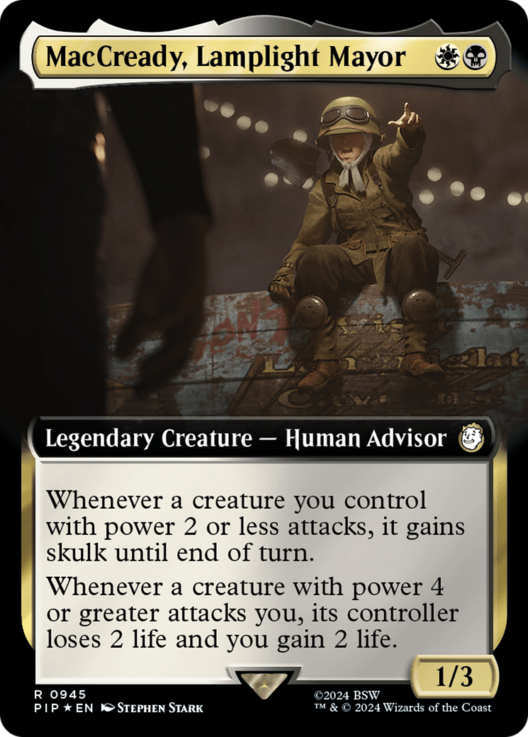 MacCready, Lamplight Mayor (Extended Art) (Surge Foil) [Fallout] | Pegasus Games WI