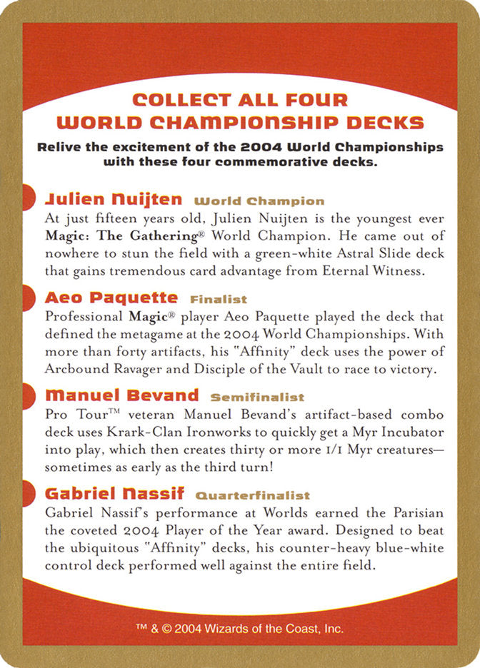 2004 World Championships Ad [World Championship Decks 2004] | Pegasus Games WI