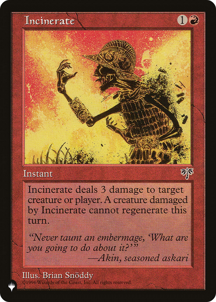 Incinerate [The List] | Pegasus Games WI