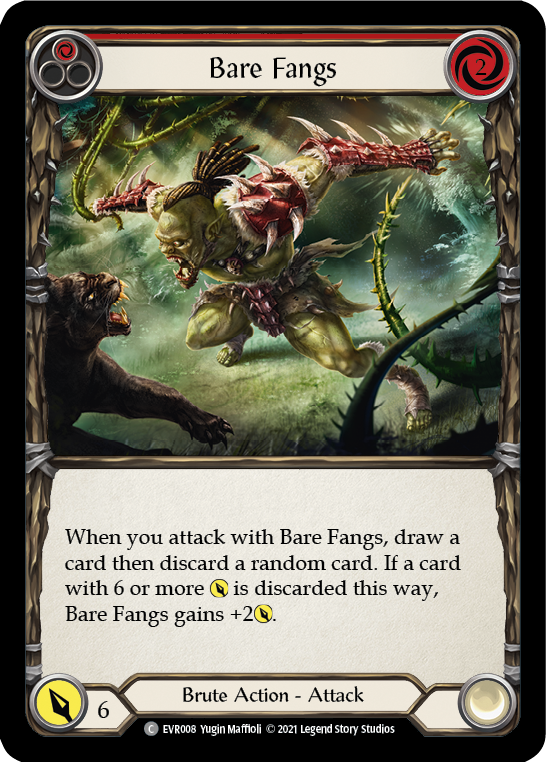 Bare Fangs (Red) [EVR008] (Everfest)  1st Edition Rainbow Foil | Pegasus Games WI