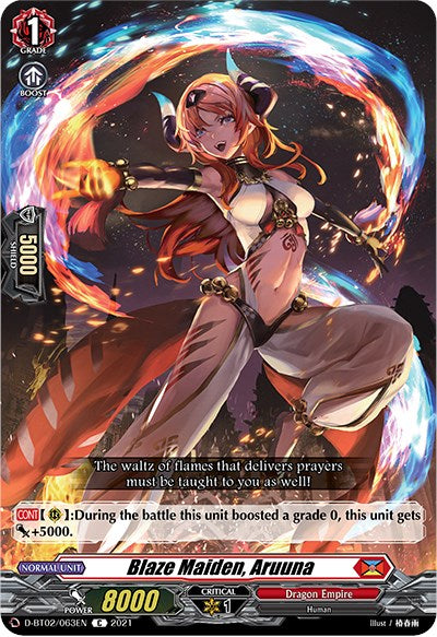 Blaze Maiden, Aruuna (D-BT02/063EN) [A Brush with the Legends] | Pegasus Games WI