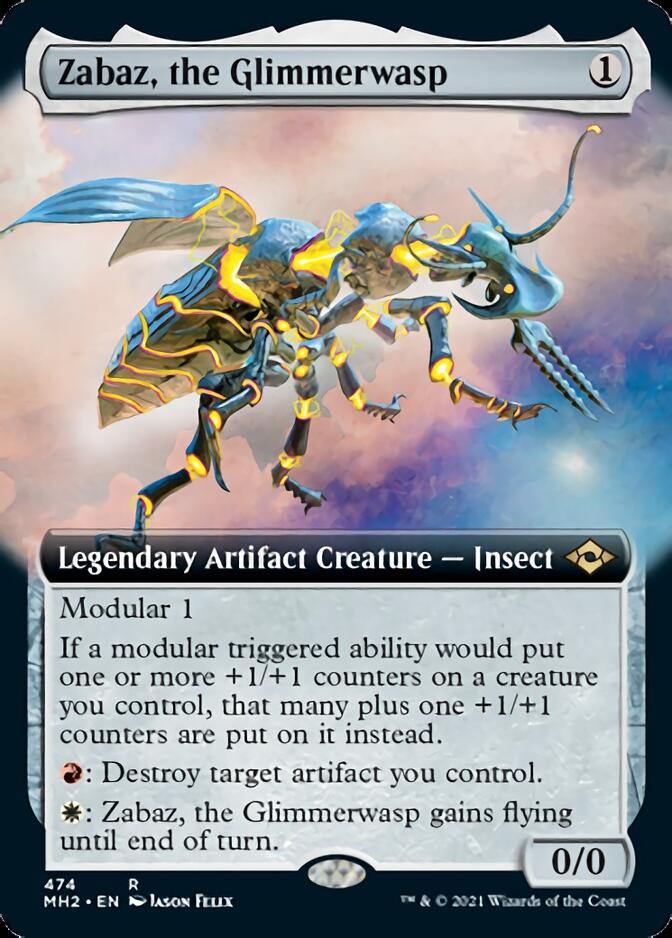 Zabaz, the Glimmerwasp (Extended Art) [Modern Horizons 2] | Pegasus Games WI