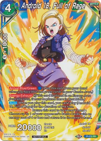 Android 18, Full of Rage (P-172) [Promotion Cards] | Pegasus Games WI