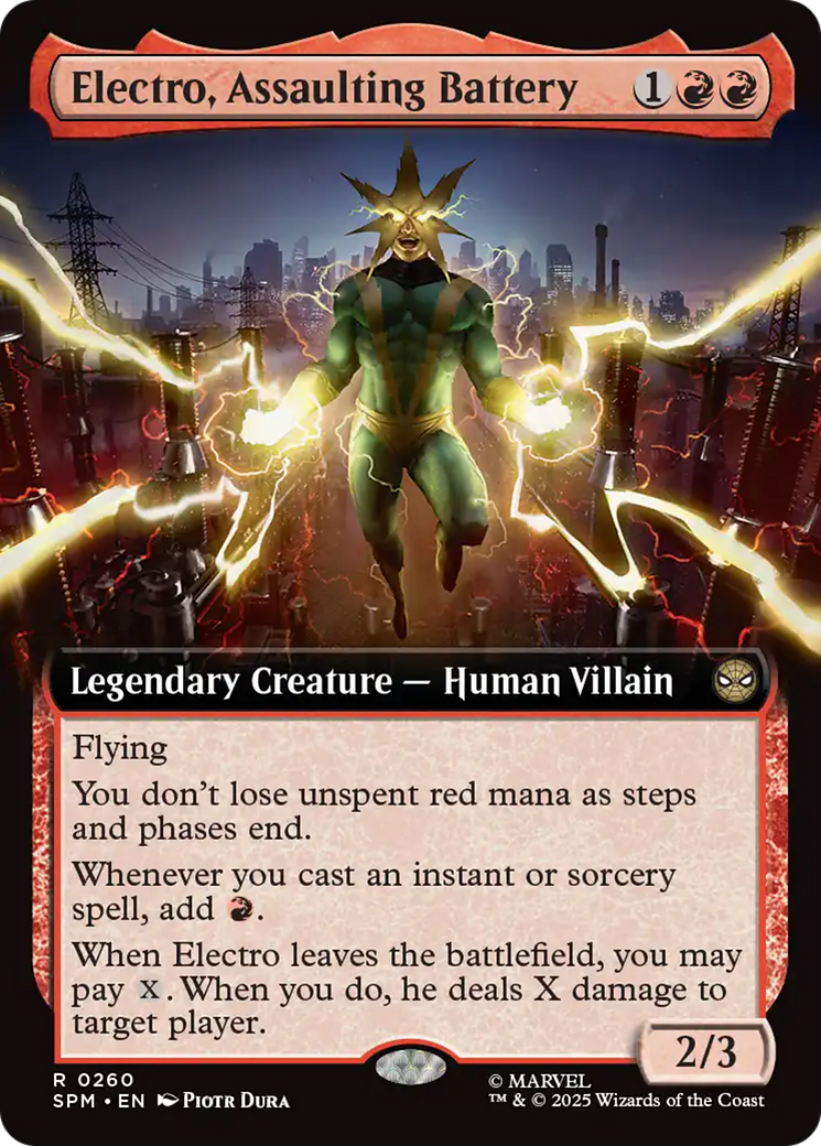Electro, Assaulting Battery (Extended Art) [Marvel's Spider-Man] | Pegasus Games WI