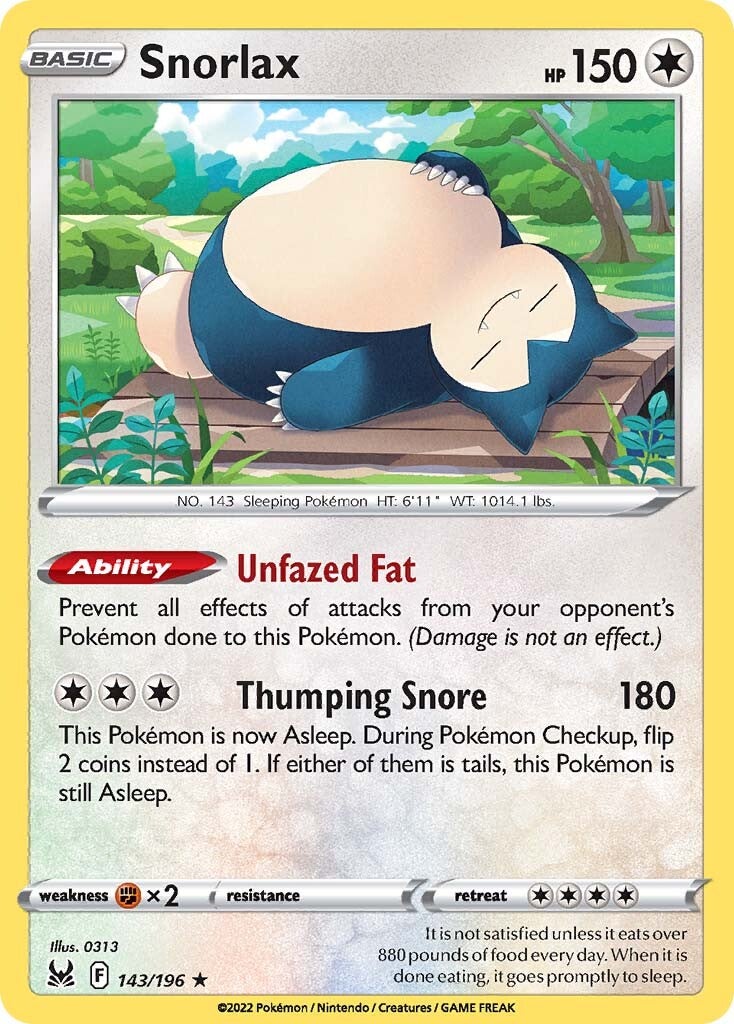 Snorlax (143/196) [Sword & Shield: Lost Origin] | Pegasus Games WI