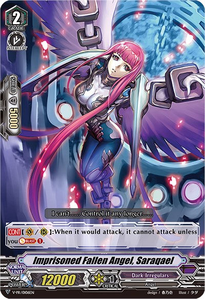 Imprisoned Fallen Angel, Saraqael (V-PR/0106EN) [V Promo Cards] | Pegasus Games WI