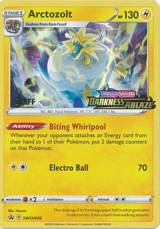 Arctozolt (SWSH036) (Staff Prerelease Promo) [Sword & Shield: Black Star Promos] | Pegasus Games WI