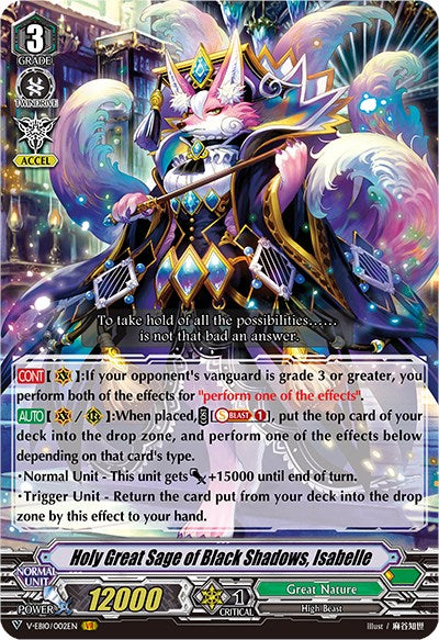 Holy Great Sage of Black Shadows, Isabelle (V-EB10/002EN) [The Mysterious Fortune] | Pegasus Games WI