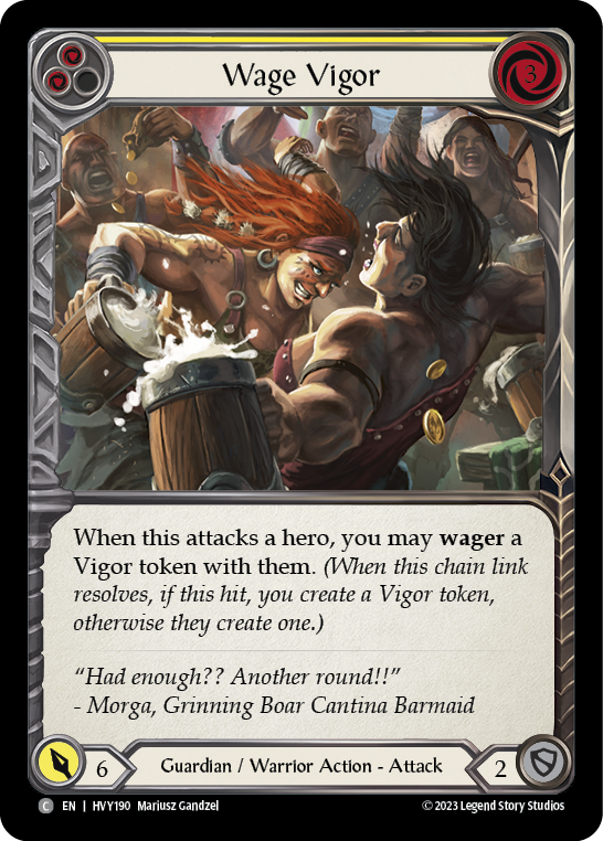 Wage Vigor (Yellow) [HVY190] (Heavy Hitters)  Rainbow Foil | Pegasus Games WI