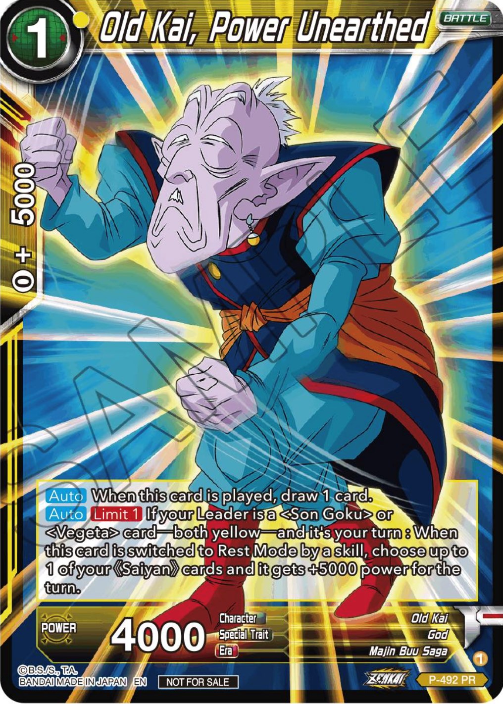 Old Kai, Power Unearthed (Zenkai Series Tournament Pack Vol.3) (P-492) [Tournament Promotion Cards] | Pegasus Games WI