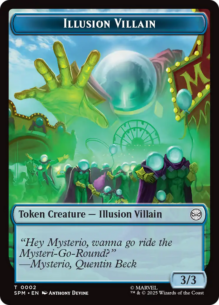 Spider // Illusion Villain Double-Sided Token [Marvel's Spider-Man Tokens] | Pegasus Games WI
