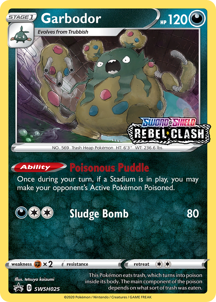 Garbodor (SWSH025) (Prerelease Promo) [Sword & Shield: Black Star Promos] | Pegasus Games WI