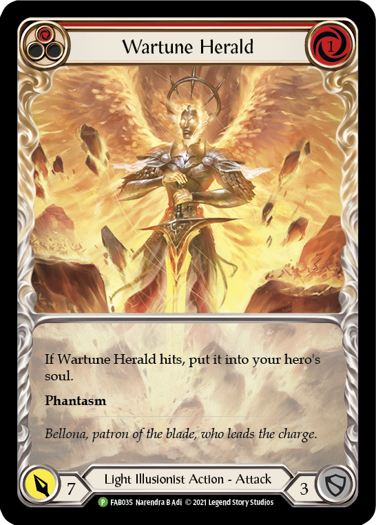 Wartune Herald (Red Extended Art) [FAB035] (Promo)  Rainbow Foil | Pegasus Games WI