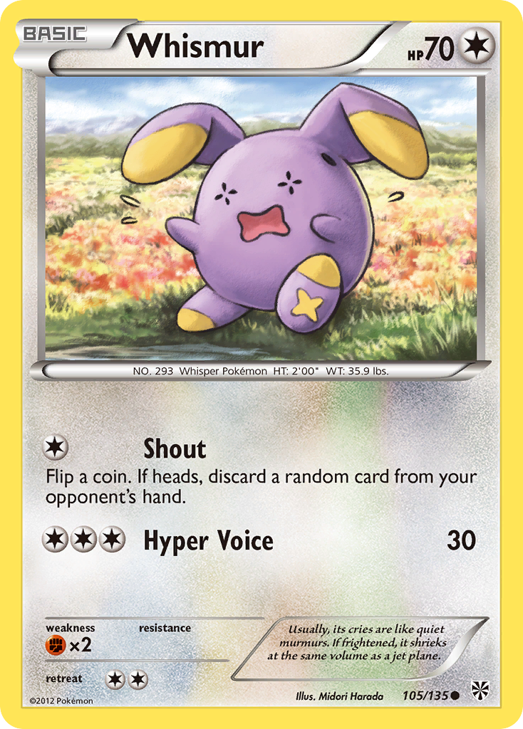 Whismur (105/135) [Black & White: Plasma Storm] | Pegasus Games WI