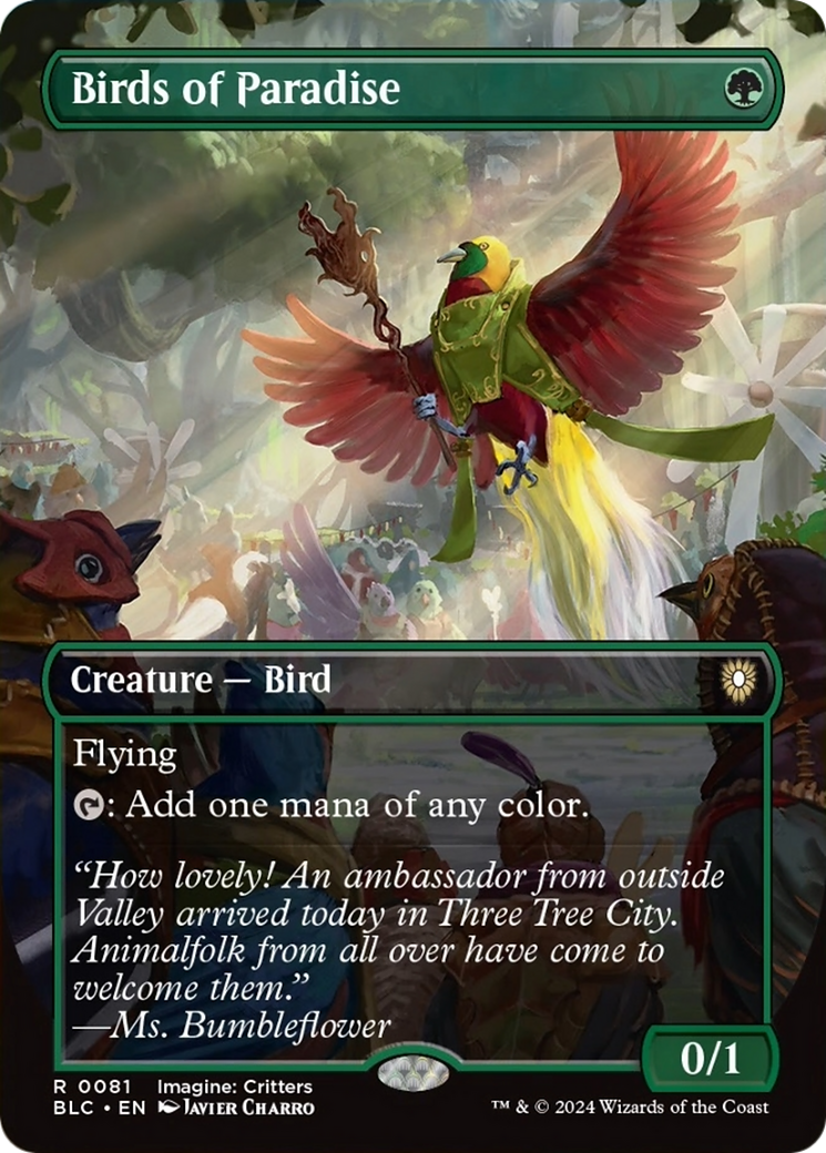 Birds of Paradise (Borderless) [Bloomburrow Commander] | Pegasus Games WI