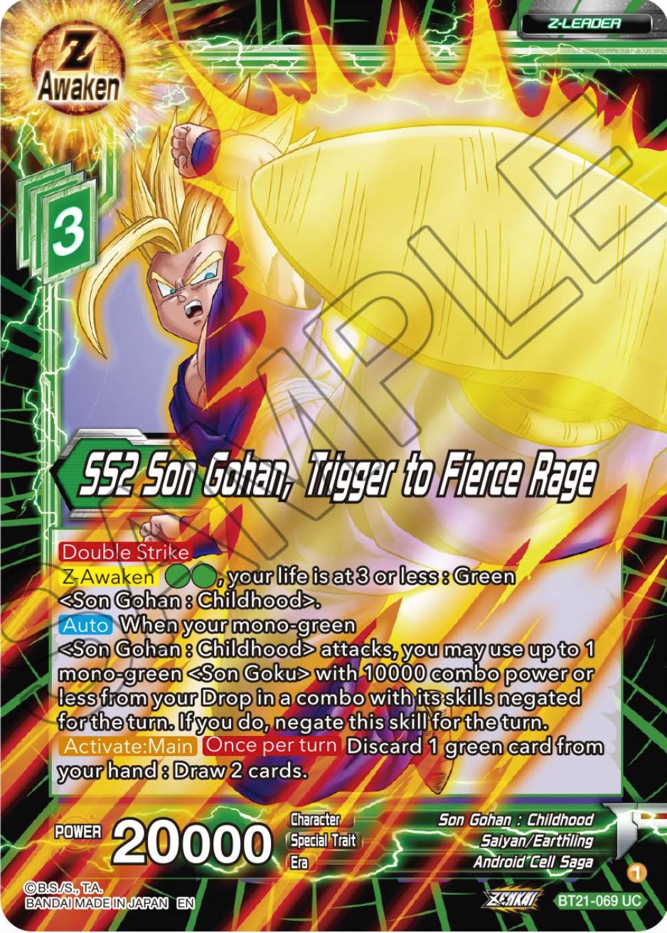 SS2 Son Gohan, Trigger to Fierce Rage (BT21-069) [Wild Resurgence] | Pegasus Games WI