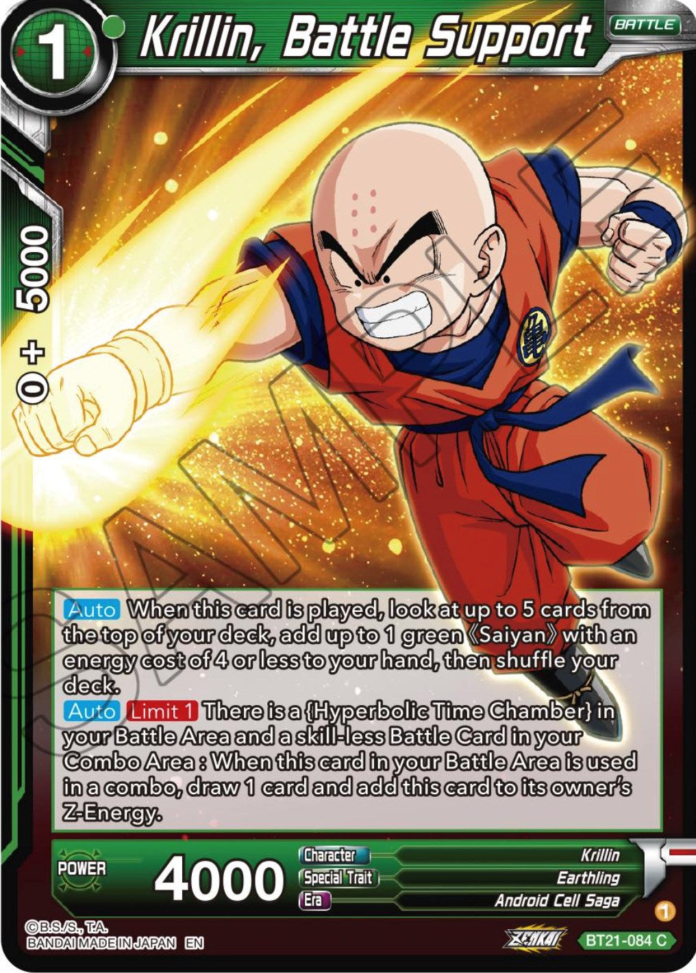 Krillin, Battle Support (BT21-084) [Wild Resurgence] | Pegasus Games WI