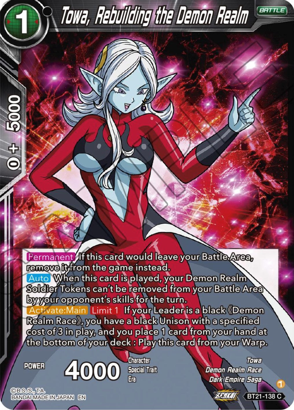 Towa, Rebuilding the Demon Realm (BT21-138) [Wild Resurgence] | Pegasus Games WI