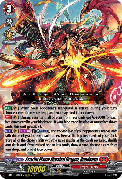 Scarlet Flame Marshal Dragon, Gandeeva (D-BT10/001EN) [Dragon Masquerade] | Pegasus Games WI