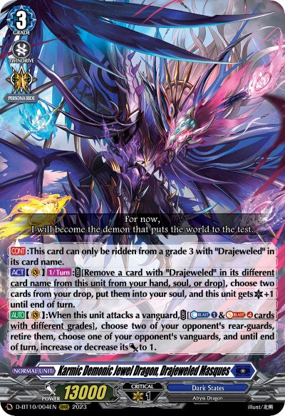 Karmic Demonic Jewel Dragon, Drajeweled Masques (D-BT10/004EN) [Dragon Masquerade] | Pegasus Games WI