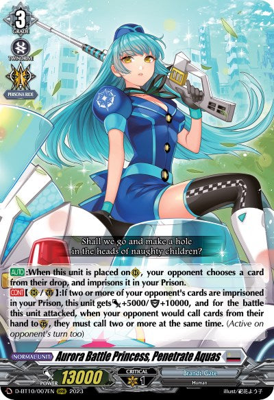 Aurora Battle Princess, Penetrate Aquas (D-BT10/007EN) [Dragon Masquerade] | Pegasus Games WI