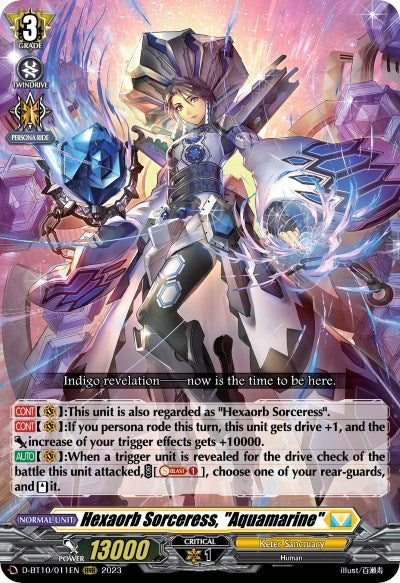 Hexaorb Sorceress, "Aquamarine" (D-BT10/011EN) [Dragon Masquerade] | Pegasus Games WI