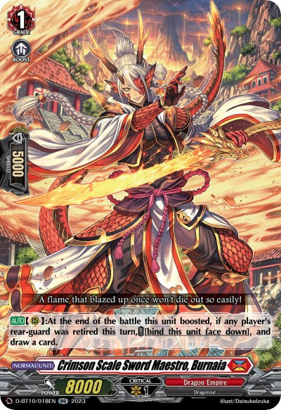 Crimson Scale Sword Maestro, Burnaia (D-BT10/018EN) [Dragon Masquerade] | Pegasus Games WI