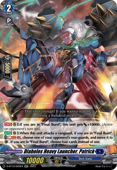 Diabolos Heavy Launcher, Patrick (D-BT10/020EN) [Dragon Masquerade] | Pegasus Games WI