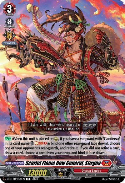 Scarlet Flame Bow General, Stirgna (D-BT10/059EN) [Dragon Masquerade] | Pegasus Games WI