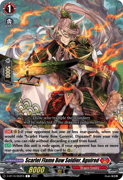 Scarlet Flame Bow Soldier, Aguired (D-BT10/062EN) [Dragon Masquerade] | Pegasus Games WI