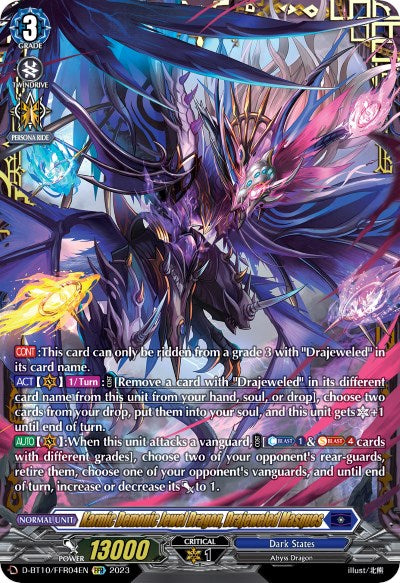 Karmic Demonic Jewel Dragon, Drajeweled Masques (D-BT10/FFR04EN) [Dragon Masquerade] | Pegasus Games WI