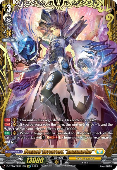 Hexaorb Sorceress, "Aquamarine" (D-BT10/FFR11EN) [Dragon Masquerade] | Pegasus Games WI