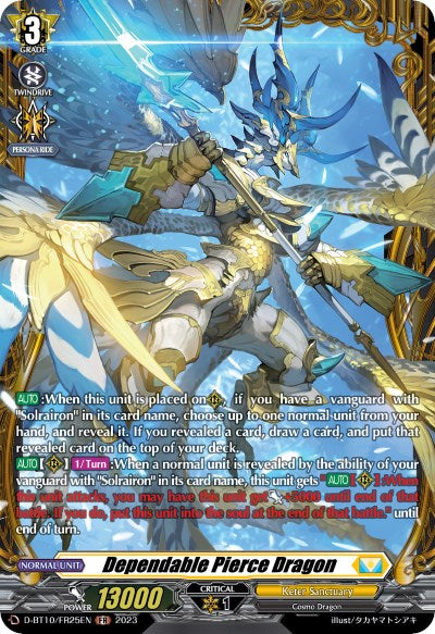 Dependable Pierce Dragon (D-BT10/FR25EN) [Dragon Masquerade] | Pegasus Games WI