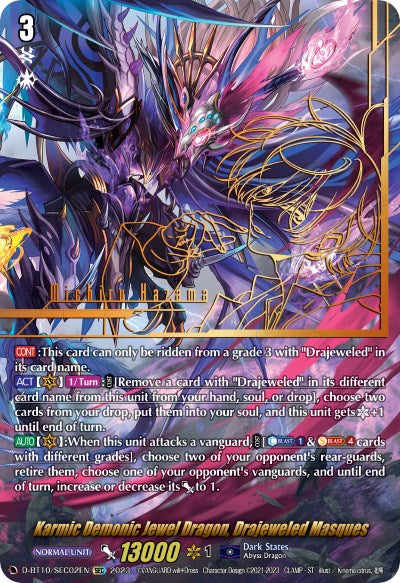 Karmic Demonic Jewel Dragon, Drajeweled Masques (D-BT10/SEC02EN) [Dragon Masquerade] | Pegasus Games WI