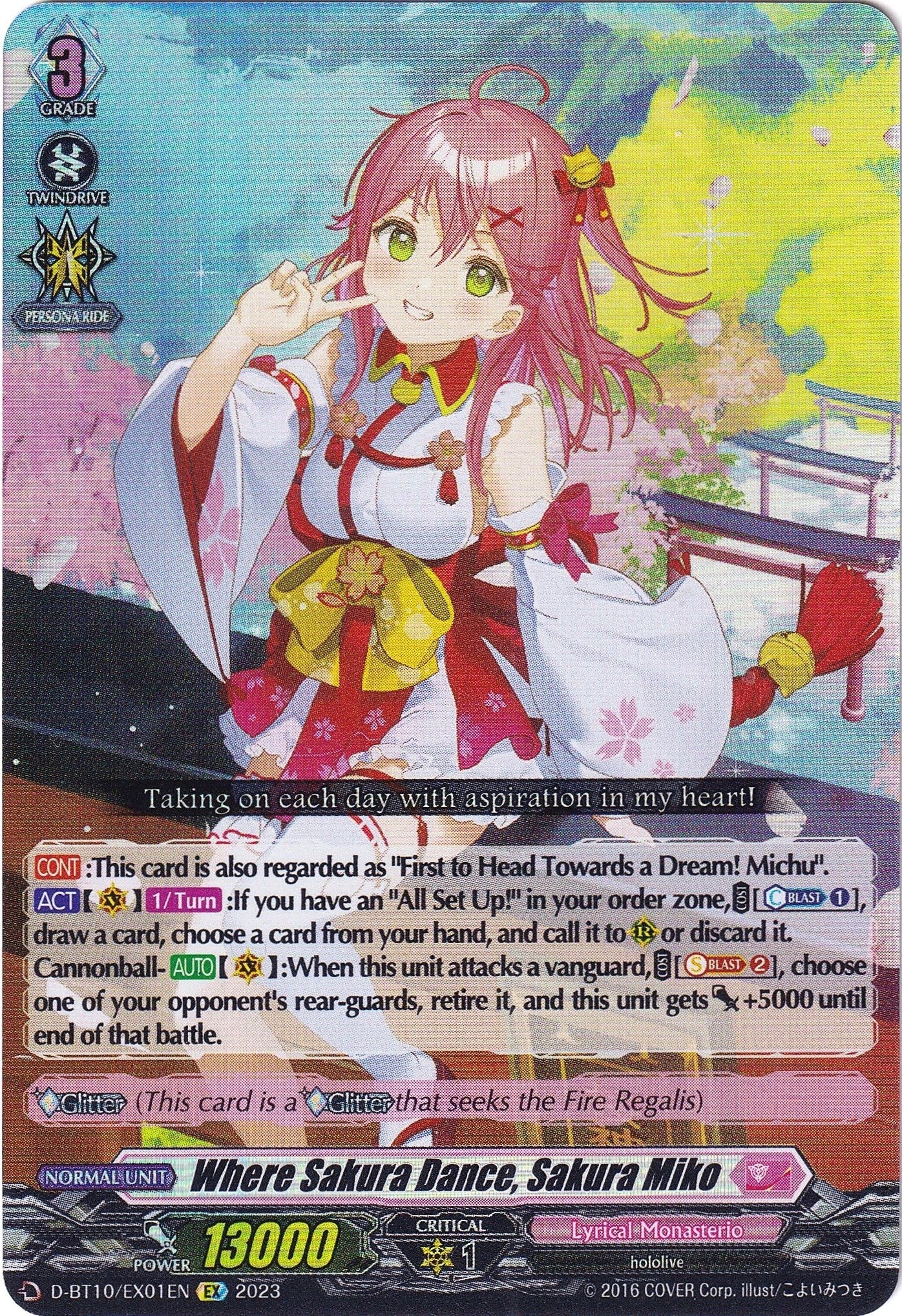 Where Sakura Dance, Sakura Miko (D-BT10/EX01EN) [Lyrical Monasterio: Summertime Memories!] | Pegasus Games WI