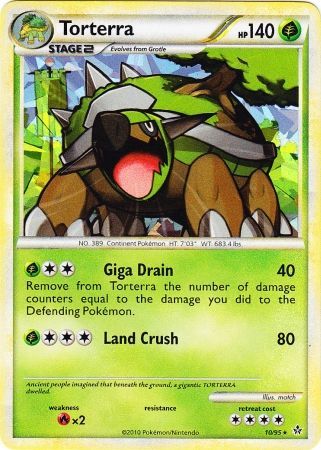 Torterra (10/95) (Cracked Ice Holo) [HeartGold & SoulSilver: Unleashed] | Pegasus Games WI