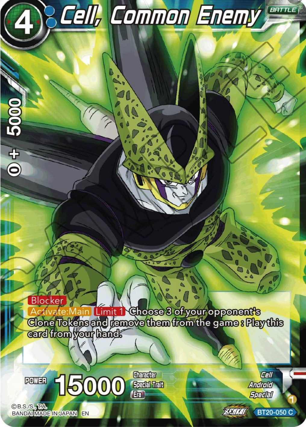 Cell, Common Enemy (BT20-050) [Power Absorbed] | Pegasus Games WI