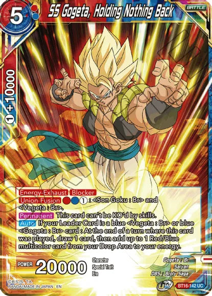 SS Gogeta, Holding Nothing Back (BT16-142) [Realm of the Gods] | Pegasus Games WI