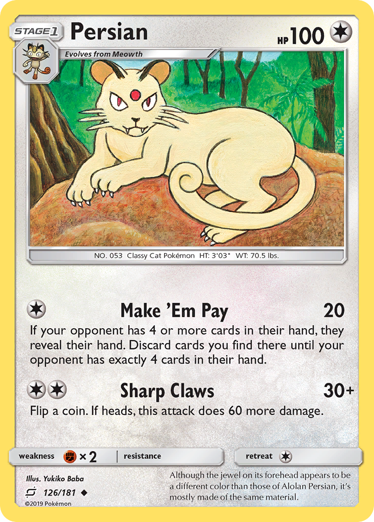 Persian (126/181) [Sun & Moon: Team Up] | Pegasus Games WI