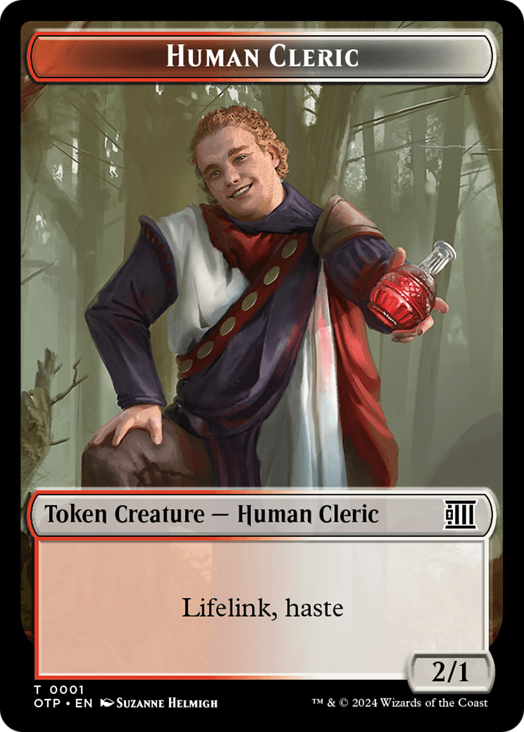 Human Cleric // Plot Double-Sided Token [Outlaws of Thunder Junction: Breaking News Tokens] | Pegasus Games WI