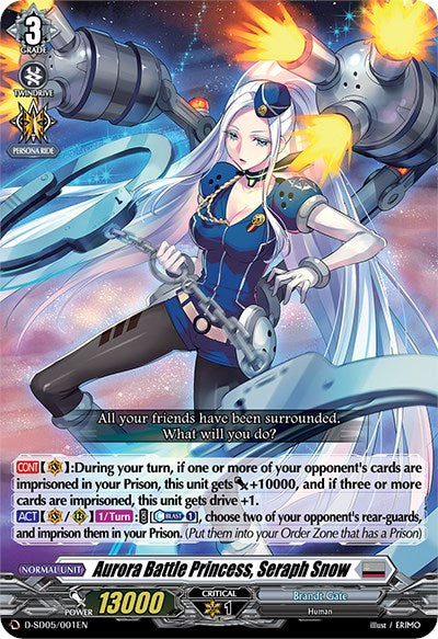Aurora Battle Princess, Seraph Snow (D-SD05/001EN) [Tomari Seto: Aurora Valkyrie] | Pegasus Games WI