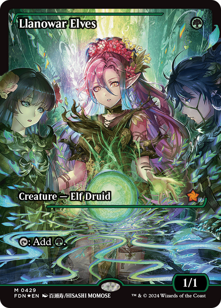 Llanowar Elves (Showcase) [Foundations] | Pegasus Games WI