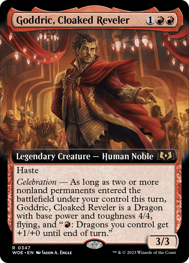 Goddric, Cloaked Reveler (Extended Art) [Wilds of Eldraine] | Pegasus Games WI
