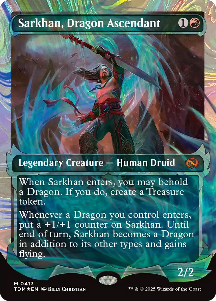 Sarkhan, Dragon Ascendant (0413) (Showcase) (Halo Foil) [Tarkir: Dragonstorm] | Pegasus Games WI