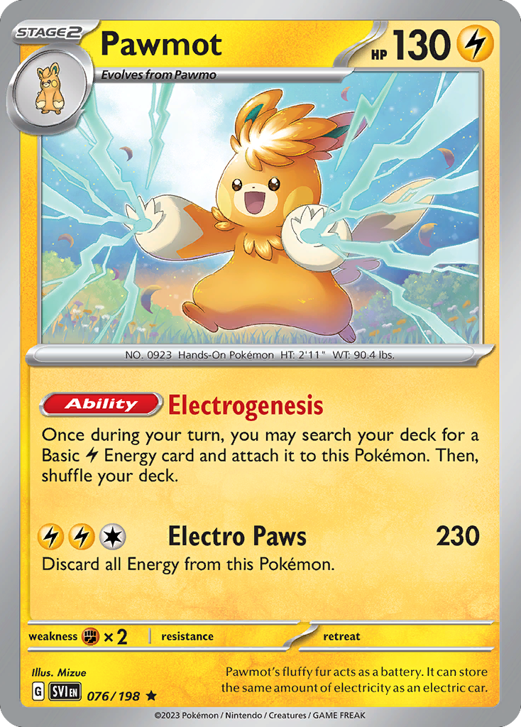 Pawmot (076/198) (Line Holo) [Scarlet & Violet: Base Set] | Pegasus Games WI