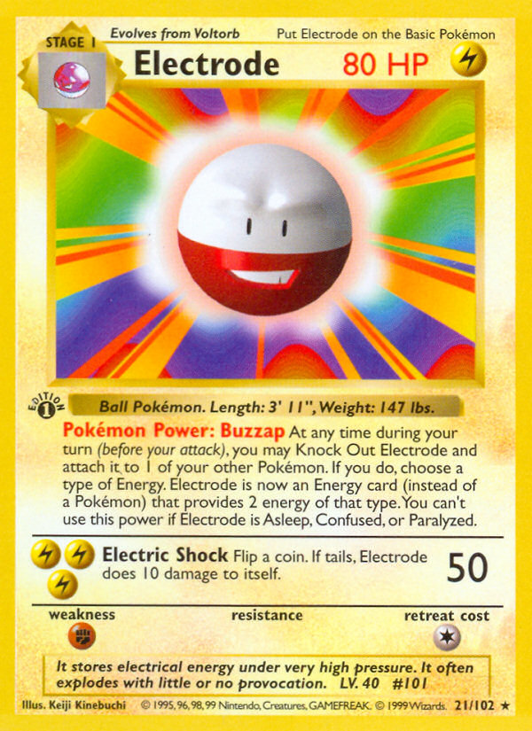 Electrode (21/102) (Shadowless) [Base Set 1st Edition] | Pegasus Games WI
