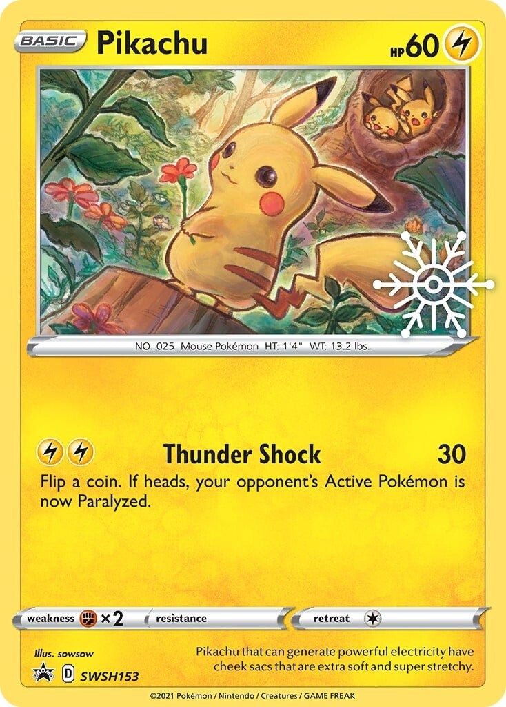 Pikachu (SWSH153) (Holiday Calendar) [Sword & Shield: Black Star Promos] | Pegasus Games WI